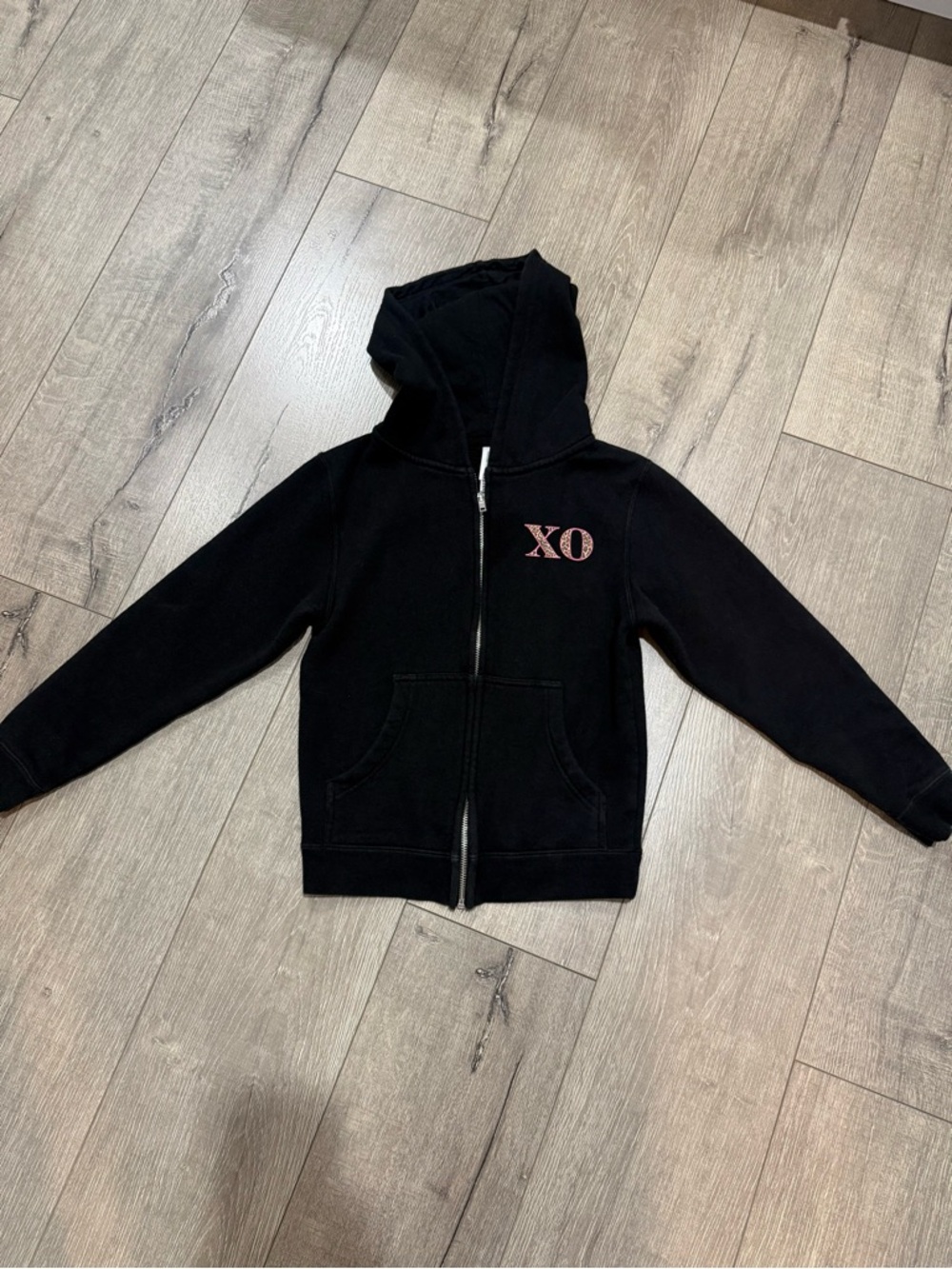 XO Dance Co  Black Zip-Up Hoodie with XO Chest Accent